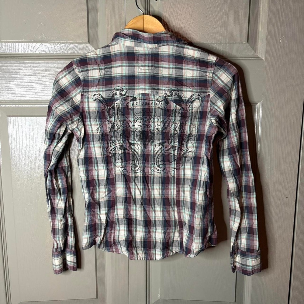 Y2K Aeropostale‎ flannel button up  Size S swancore preppy button up summer